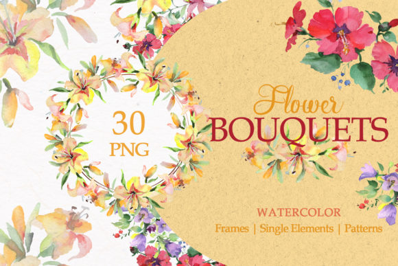 A Bouquet of Morning Blooms Watercolor Png: A Fresh Illustration for Local Branding