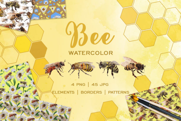 Bee Watercolor Png: A Delicate Design for Thoughtful Embroidery Projects