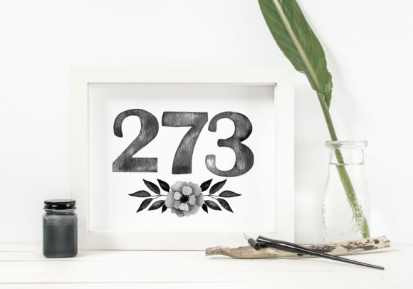 Black Watercolor Number Cliparts: Elevating Editorial Design with Organic Illustrations