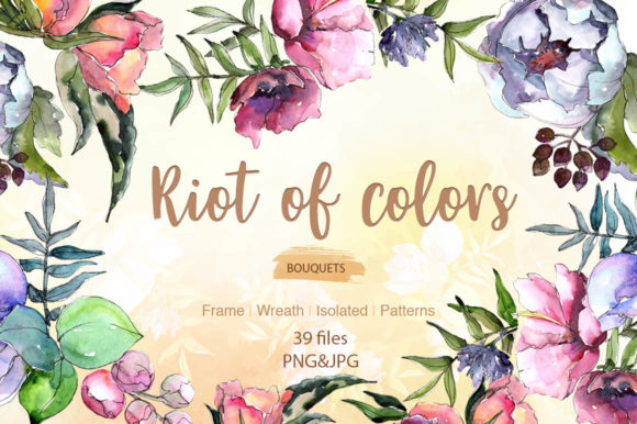 Cool Bouquets Flowers Watercolor Set: A Versatile Illustration for Handmade Creations