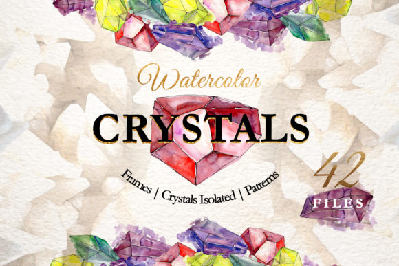 Crystals Watercolor: A Design with Delicate Elegance