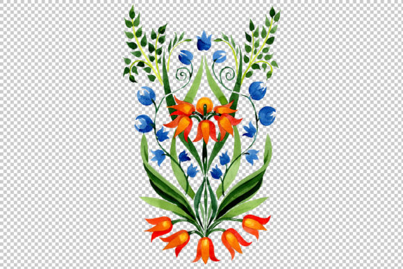Floral Ornament Traditional Watercolor Illustrations for Branding