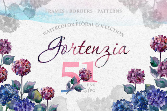 Gortenzia Magic Watercolor Png: A Fresh Illustration for Creative Sellers