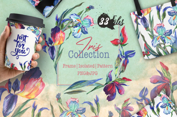Irises Watercolor Flower Set: A Versatile Illustration for Content Publishing
