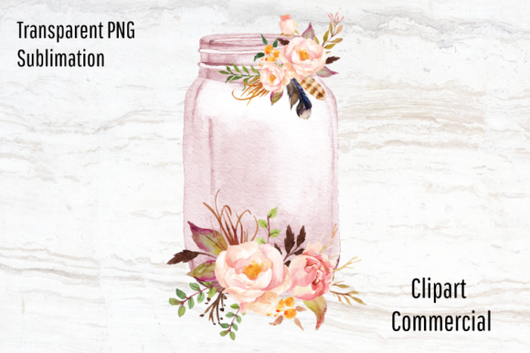 Mason Jar Clipart, Watercolor Flowers: A Fresh Addition to Your Illustrations Toolkit