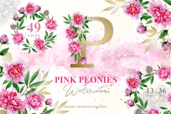 Pink Peonies Watercolor Png: A Versatile Illustration for Digital Sellers