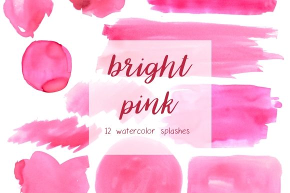 Pink Watercolor Splashes Clipart Set Review for Branding & Marketing