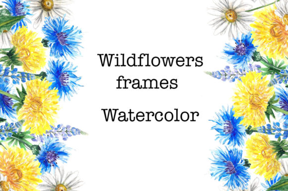 Set Watercolor Wildflowers Frames Review for Creative Design Projects