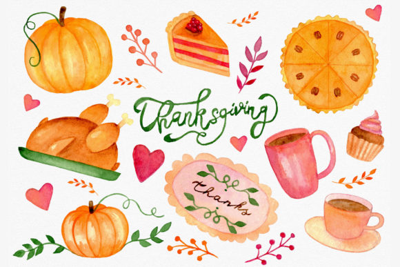 Thanksgiving Watercolor Clipart Bundle: A Warm Addition to Your Brand’s Visual Toolkit