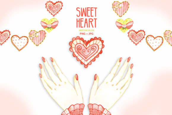 Watercolor Hearts Illustrations for Real-World Crafting Projects