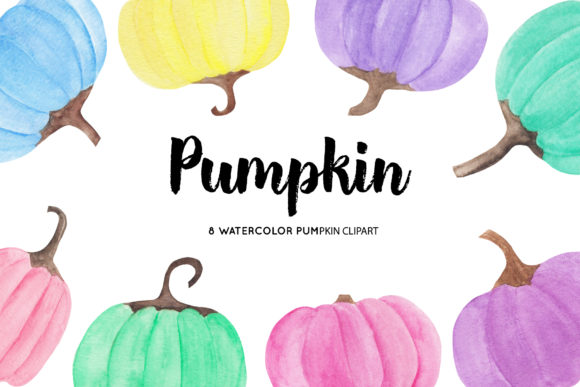 Watercolor Pumpkin Illustrations: A Festive Graphic Design Asset for Handmade Creators