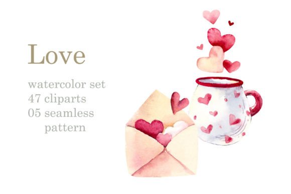 Watercolor Set Love: A Versatile Illustration for Local Business Branding