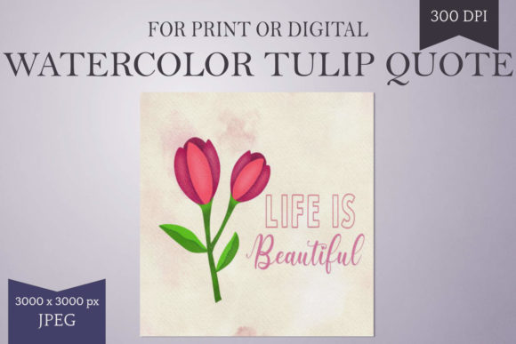 Watercolor Tulip Illustration for Branding and Marketing